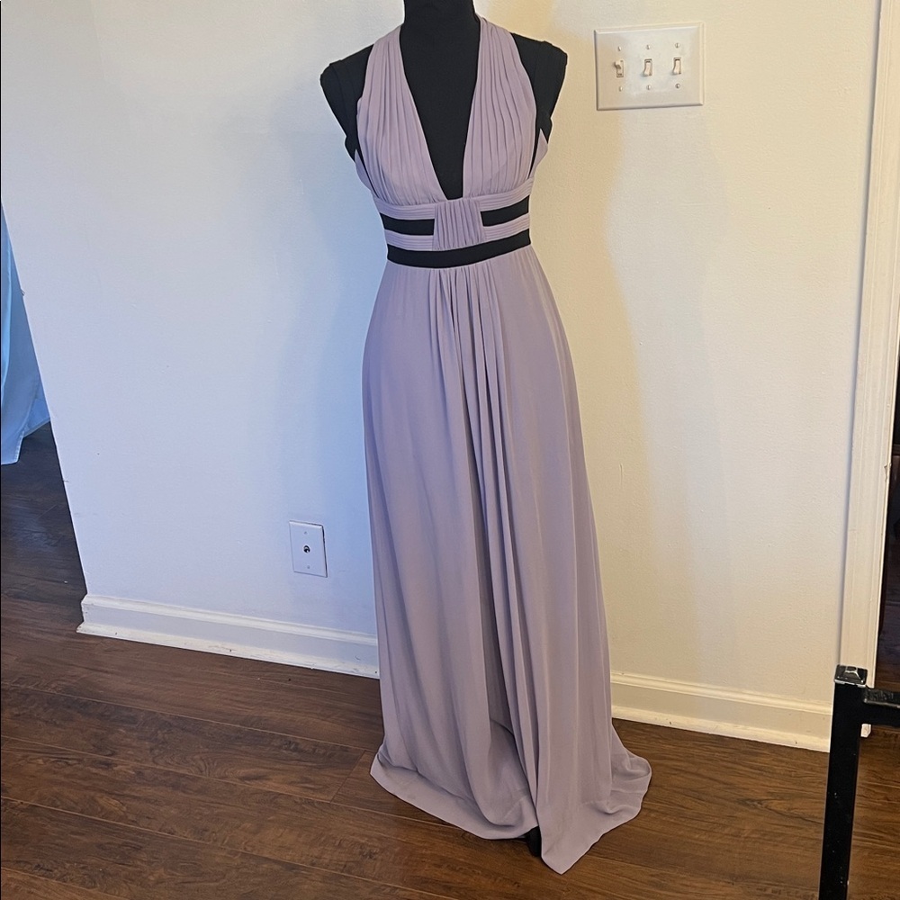 Bcbgmaxazria Elegant Lavender And Black Evening Gown